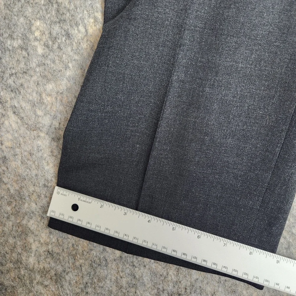Brooks Brothers Stretch Wool Pants Men 36x31 Gray Straight‎ Leg Flat Front Chino